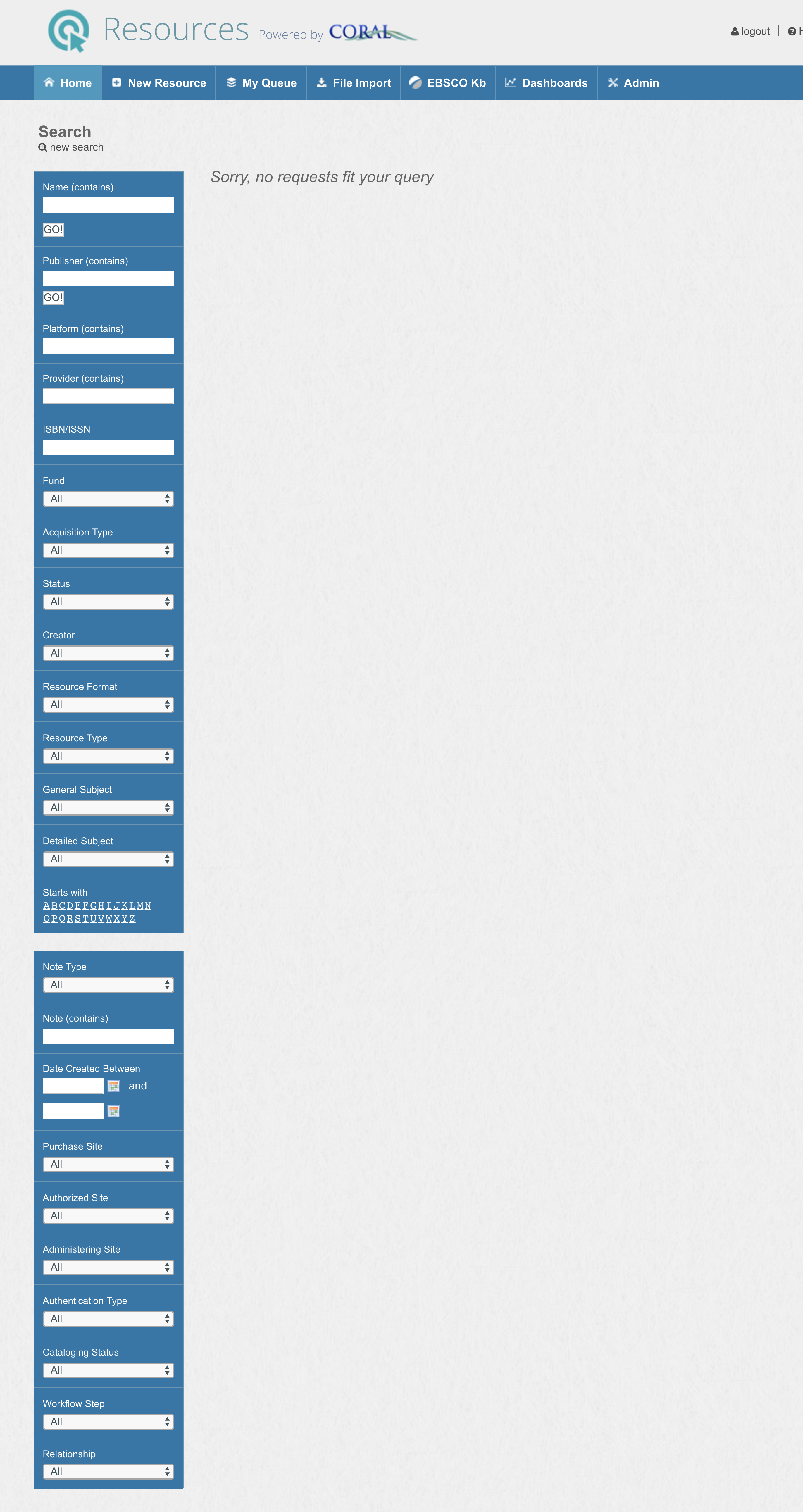 Screenshot of Resources Home Page