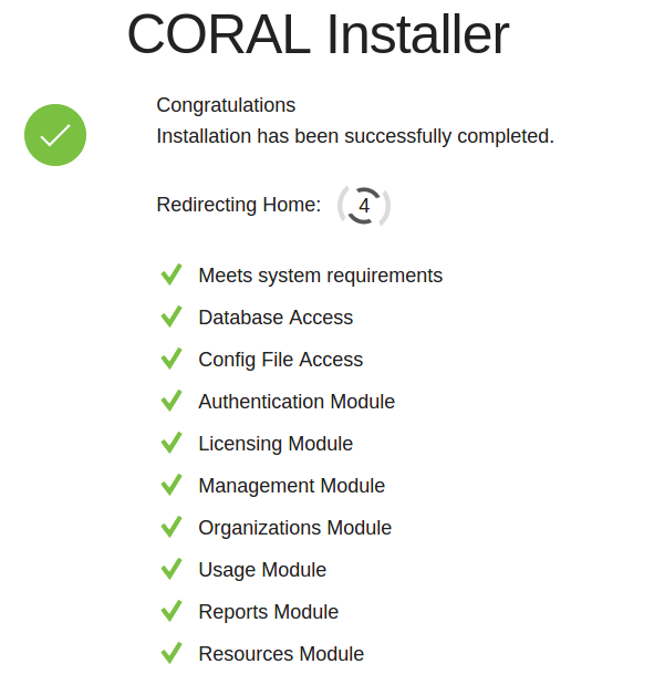 Screenshot of Successful Installation