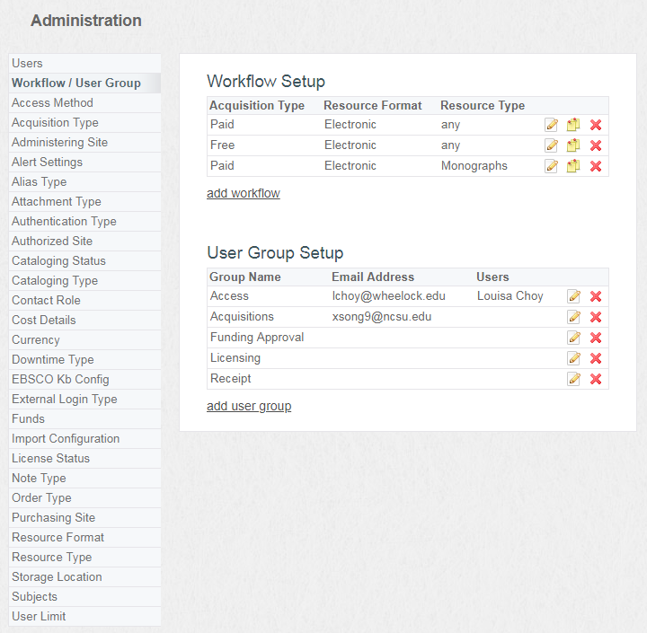 Screenshot of Workflow User Group