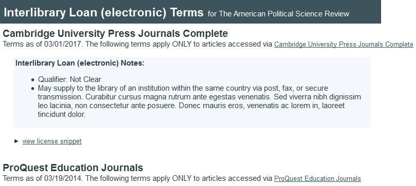 screenshot of terms tool display of terms