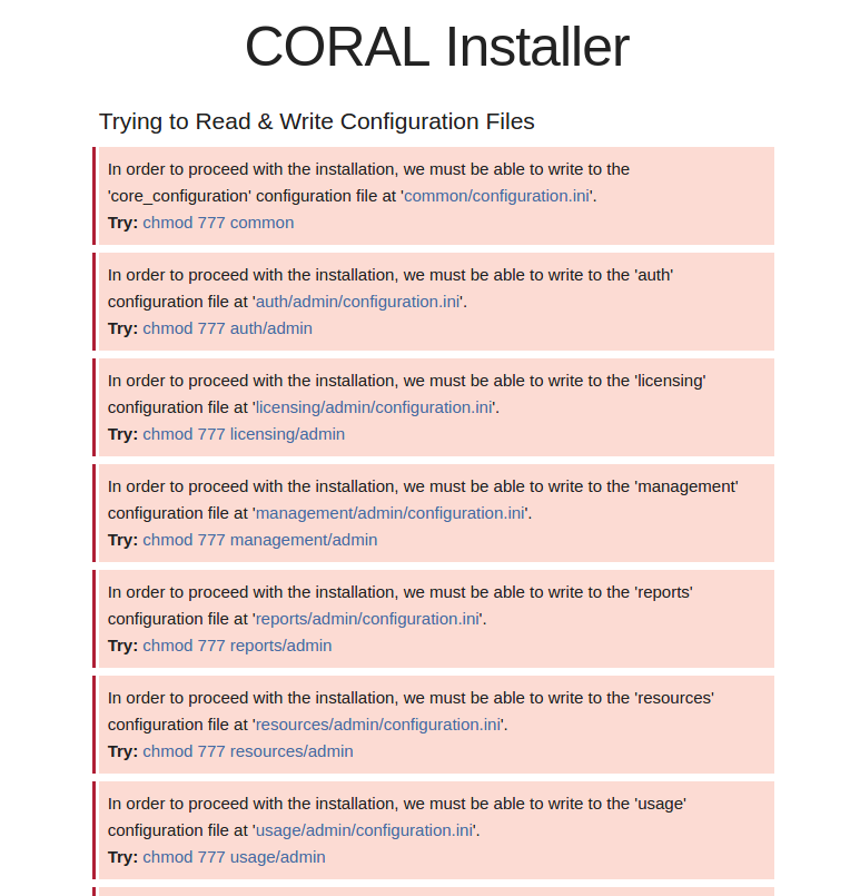 Screenshot of Instructions for using chmod command to change file and folder permissions