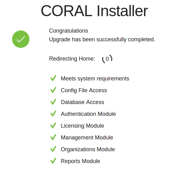 Screenshot of Successful Upgrade